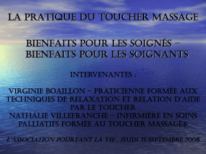 Le toucher massage.pps - Association "Pourtant la Vie"
