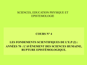 sciences, education physique et epistemologie