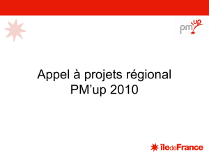 Appel à projets PM`up 2010