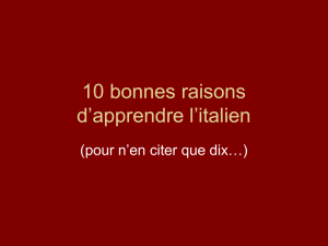 10 bonnes raisons d`apprendre l`italien