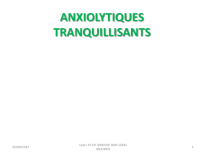 ANXIOLYTIQUES TRANQUILLISANTS