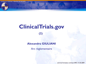 ClinicalTrials.gov - Extranets du CHU de Nice