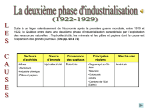 La 2e phase d`industrialisation