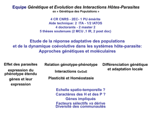 Equipe Génétique et Evolution des Interactions Hôtes