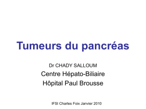 Tumeurs du pancréas - IFSI Charles-Foix