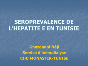 SEROPREVALENCE DE L`HEPATITE E EN TUNISIE