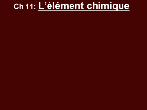 Ch 11: L`élément chimique
