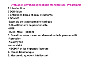 Evaluation psychodiagnostique standardisée