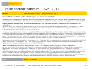 Veille secteur bancaire * Avril 2012