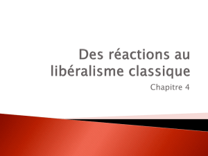 Des réactions au libéralisme classique