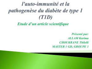 l`auto-immunité et la pathogenèse du diabète de type 1