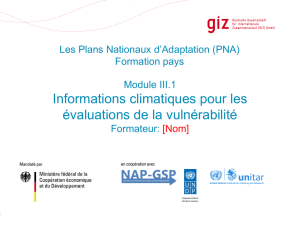 M III.1 Informations climatiques pour les évaluations de la vulnérabilité