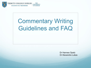 Commentary Writing Guidelines