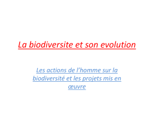La biodiversite et son evolution