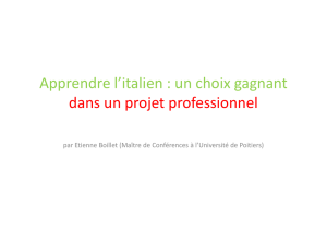 Choisir l`italien dans un projet professionnel
