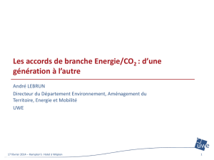 Les accords de branche Energie/CO2 D*une génération à l*autre