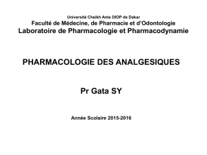 Pharmacologie analgesiques 2016
