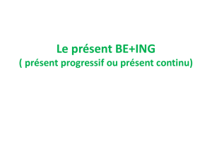 Le présent BE+ING ( présent progressif ou présent continu)