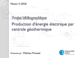 Production d`énergie électrique par centrale géothermique
