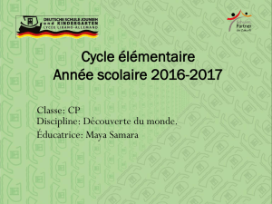 Cycle élémentaire Année scolaire: 2013-2014