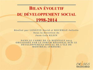 Diapositive 1 - Forum régional sur le développement social de l`Île