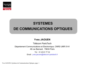 Système de télécommunications optiques (Yves Jaouen)