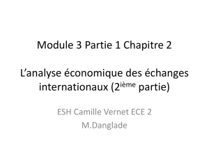 Module 3 Partie 1 Chapitre 2 L*analyse économique des échanges