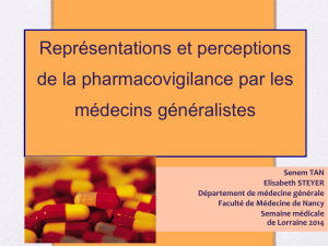 Représentations et perceptions de la pharmacovigilance par les