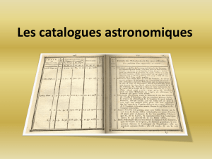 Les catalogues astronomiques