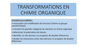 TRANSFORMATIONS EN CHIMIE ORGANIQUE