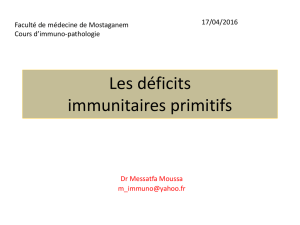 Les déficits immunitaires primitifs