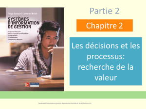Chapitre 2: Les décisions et les processus : recherche de la valeur