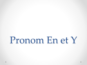 Pronom En et Y