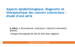 Profil épidémiologique des cancers colorectaux à Oran (Algérie)