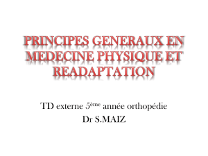 Principes généraux de médecine physique et de réadaptation