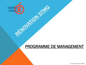 Rénovation STMG PROGRAMME DE MANAGEMENT