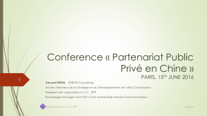 Conference « Public- Private Partnership in China » PARIS, 15th