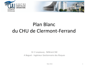 Plan Blanc du CHU de Clermont