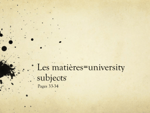 Les matieres - French at MRU