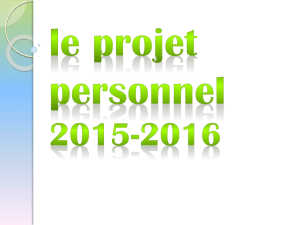 le projet personnel 2015-2016