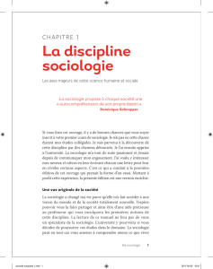 La discipline sociologie