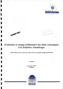 Evaluation et zonage préliminaire des aléas volcaniques à la