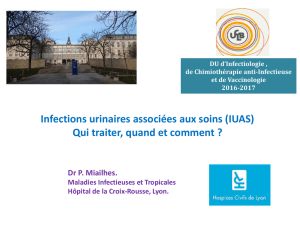 Infections urinaires nosocomiales.
