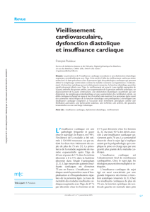 Revue Vieillissement cardiovasculaire, dysfonction diastolique et