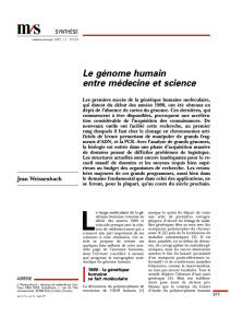 Le génome humain entre médecine et science - iPubli