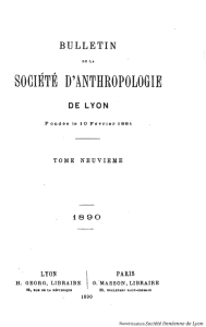 societe d`anthropologie - Société linnéenne de Lyon