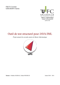 Outil de test structurel pour JAVA/JML - Université de Franche