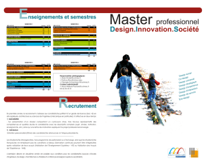 Master professionnel Design Innovation Société en partenariat avec