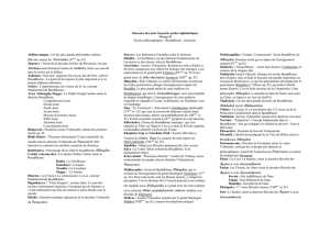 Glossaire des mots Sanscrits (ordre alphabétique) Niveau II (Ecoles