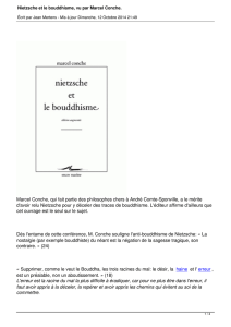 Nietzsche et le bouddhisme, vu par Marcel Conche.
